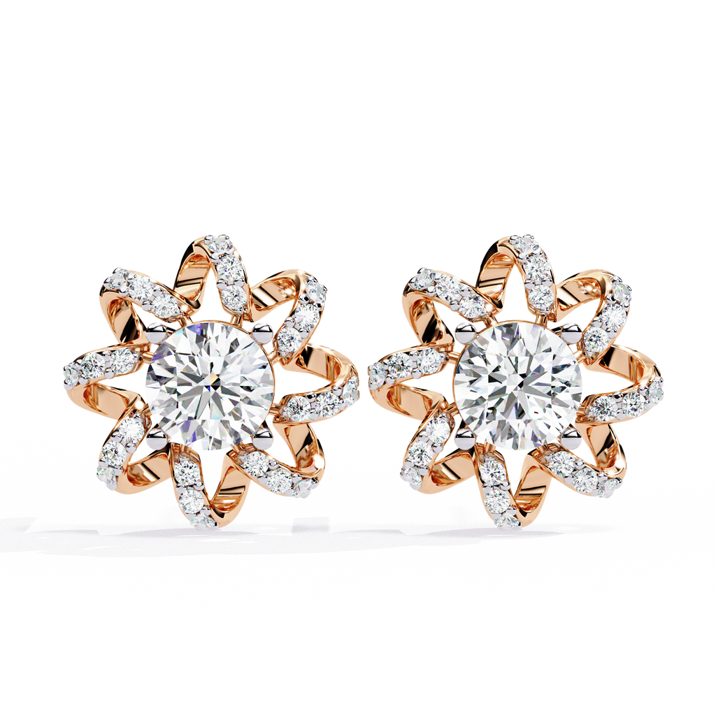 Radiant Blossom Lab Grown Diamond Earrings