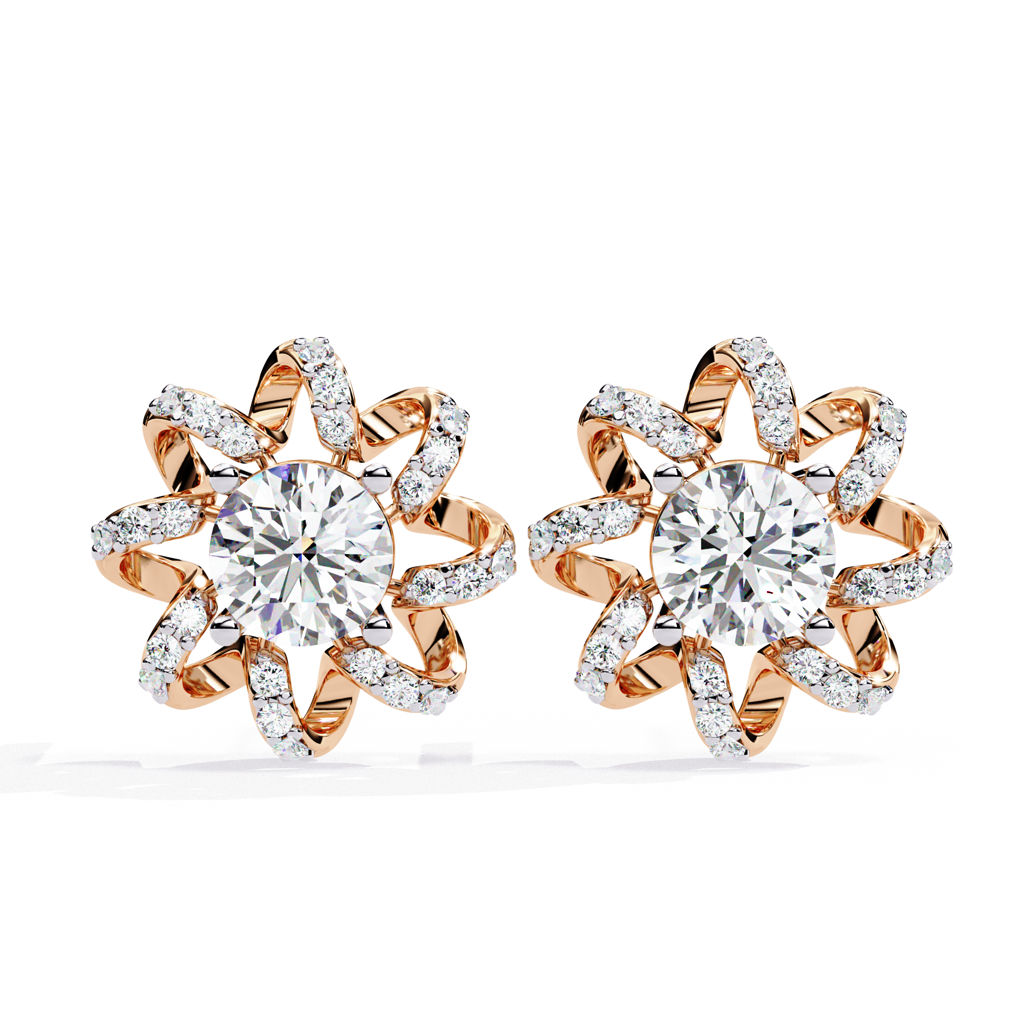 Radiant Blossom Lab Grown Diamond Earrings