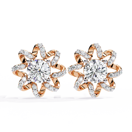 Radiant Blossom Lab Grown Diamond Earrings