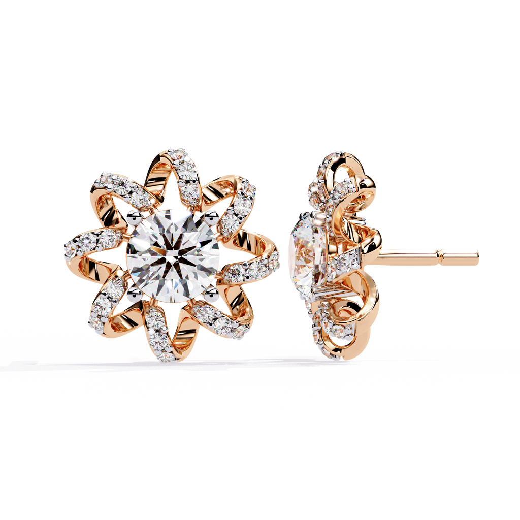 Radiant Blossom Lab Grown Diamond Earrings