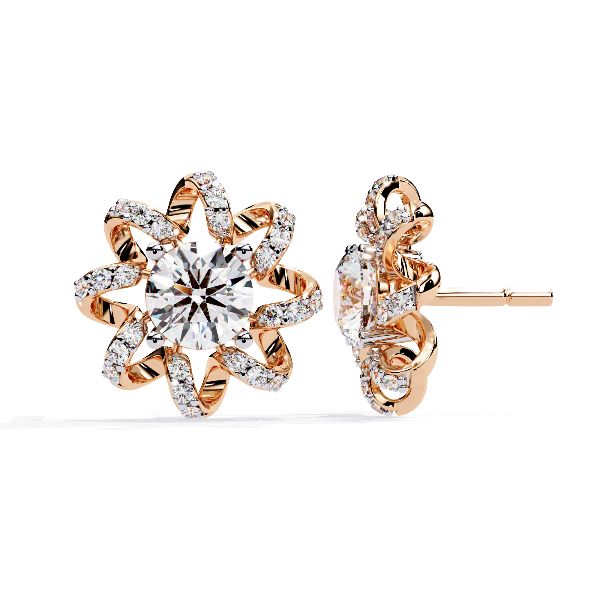 Radiant Blossom Lab Grown Diamond Earrings