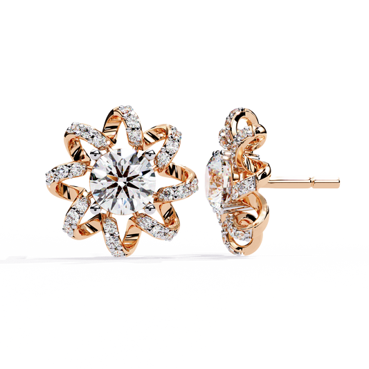 Radiant Blossom Lab Grown Diamond Earrings