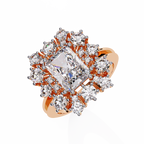 Radiant Cut Starburst Halo Lab Grown Diamond Ring