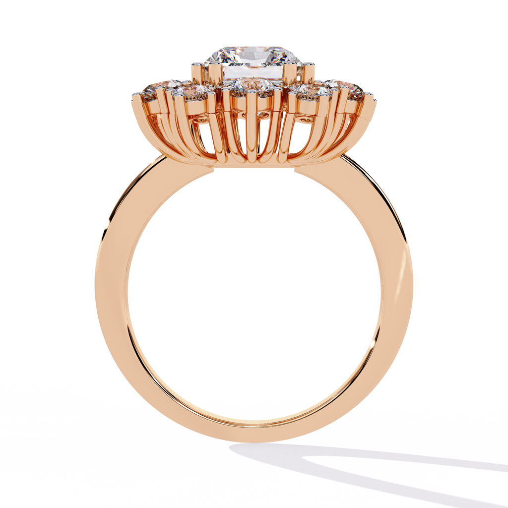 Radiant Cut Starburst Halo Lab Grown Diamond Ring