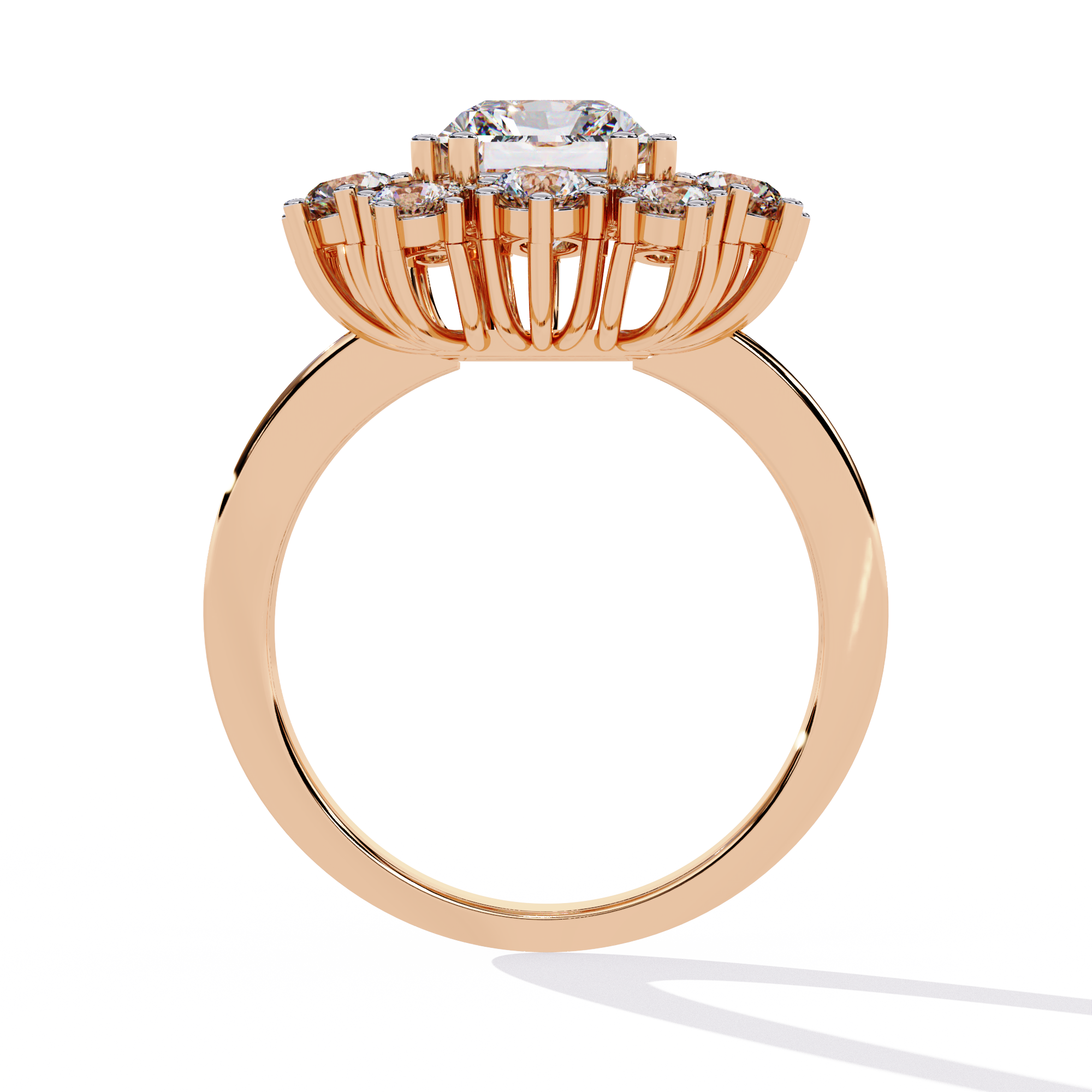 Radiant Cut Starburst Halo Lab Grown Diamond Ring