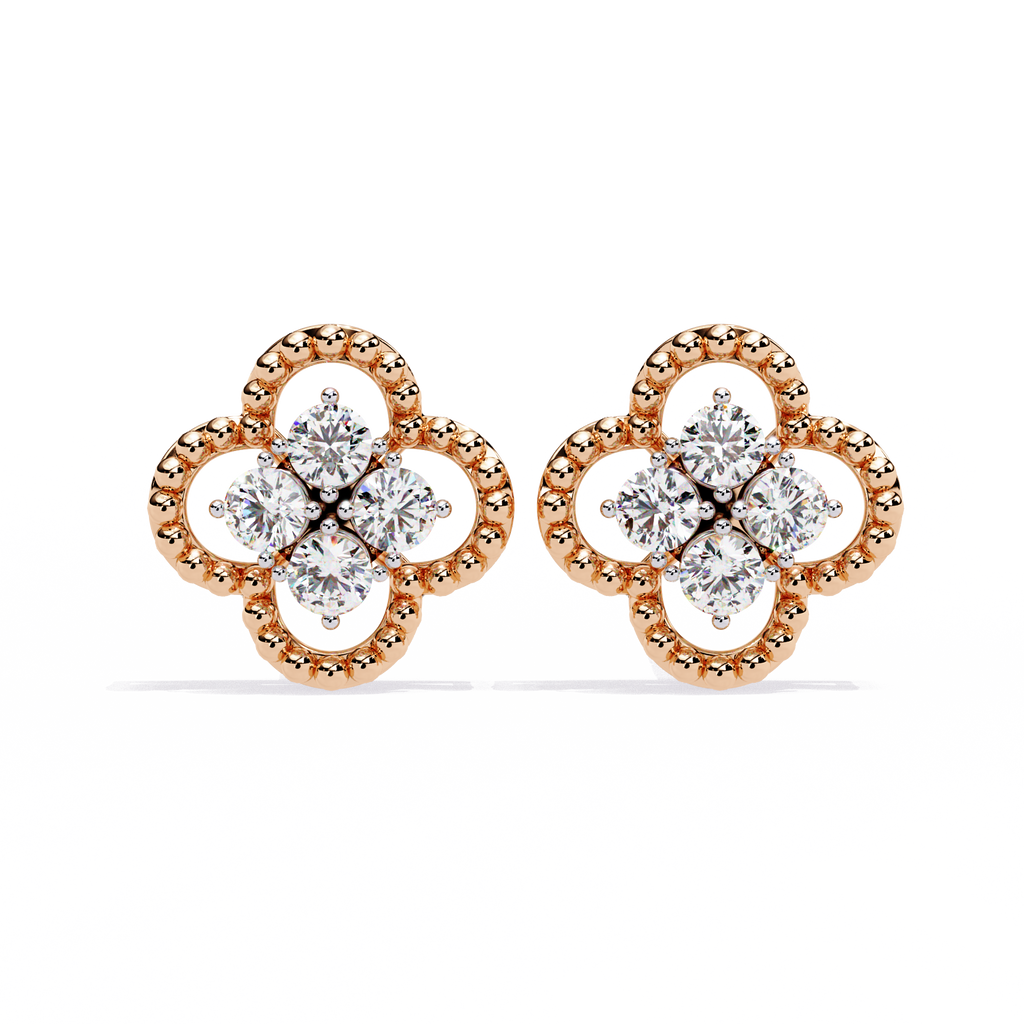 Rosette Bloom Lab Grown Diamond Earrings