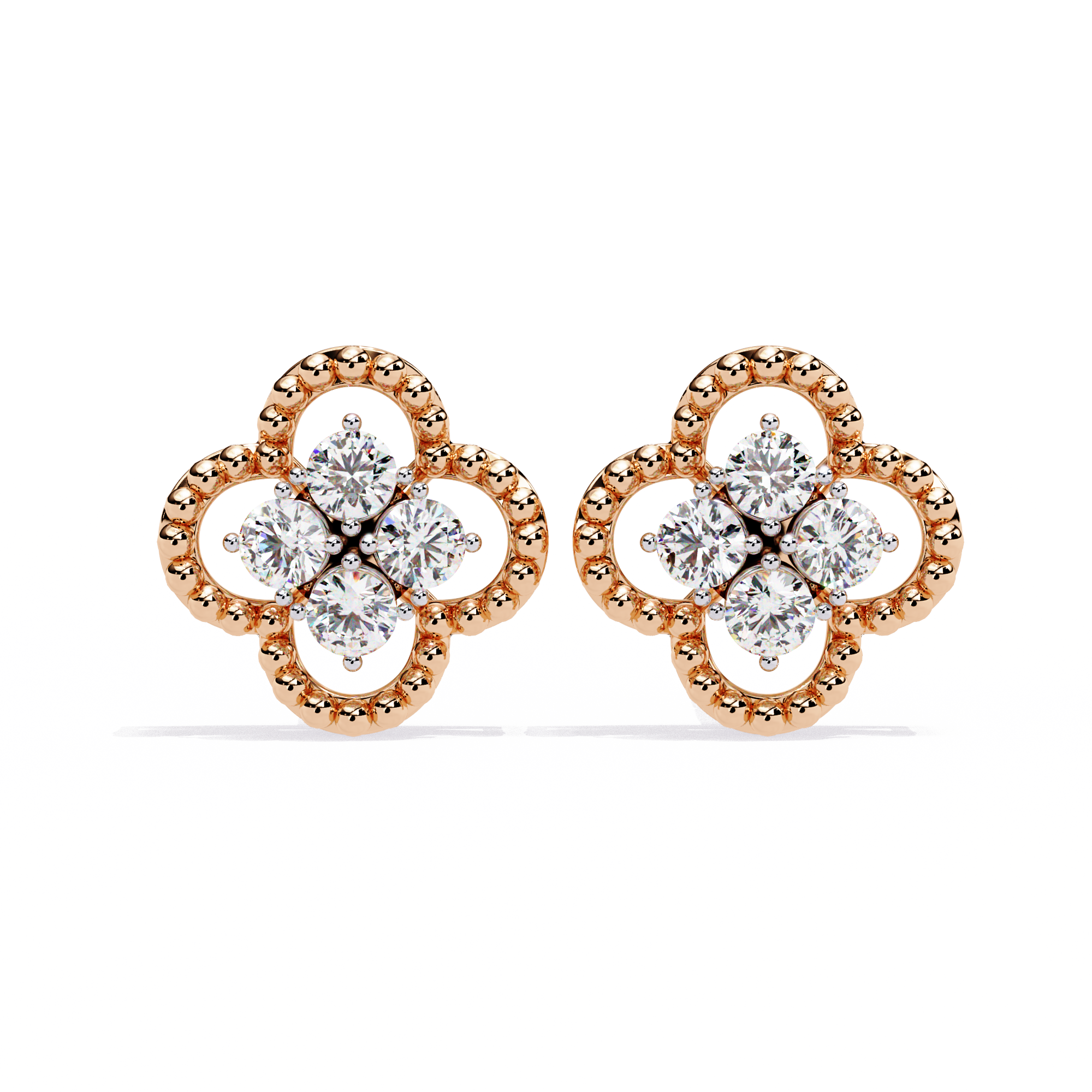 Rosette Bloom Lab Grown Diamond Earrings