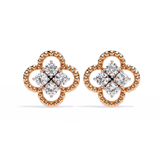 Rosette Bloom Lab Grown Diamond Earrings