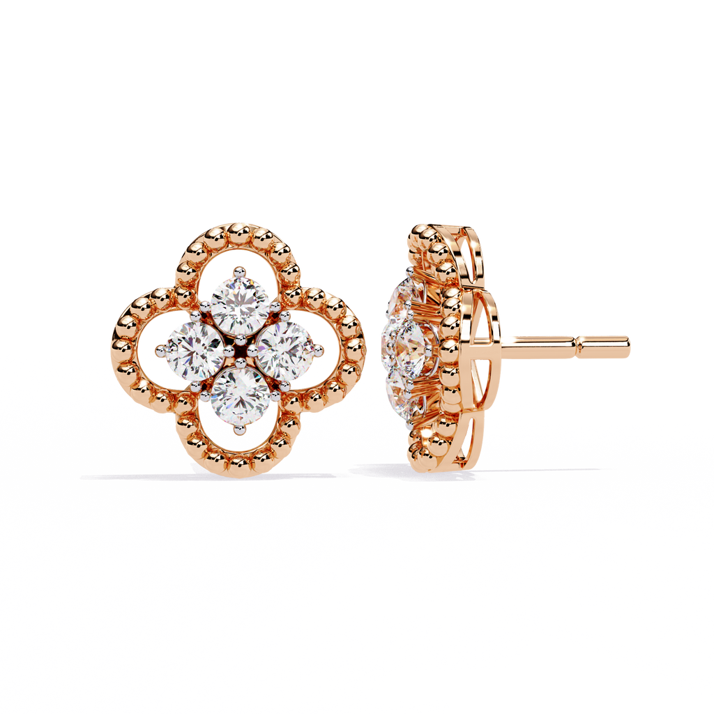 Rosette Bloom Lab Grown Diamond Earrings