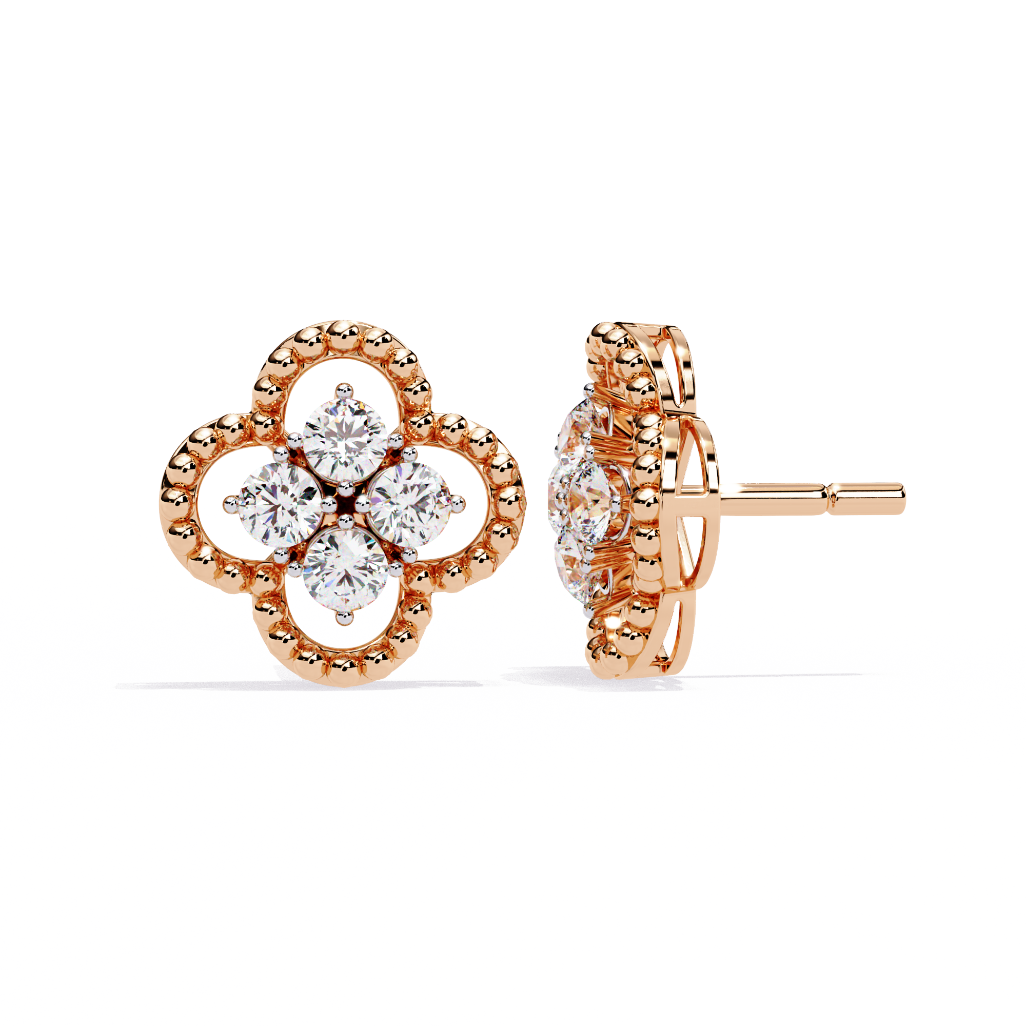 Rosette Bloom Lab Grown Diamond Earrings
