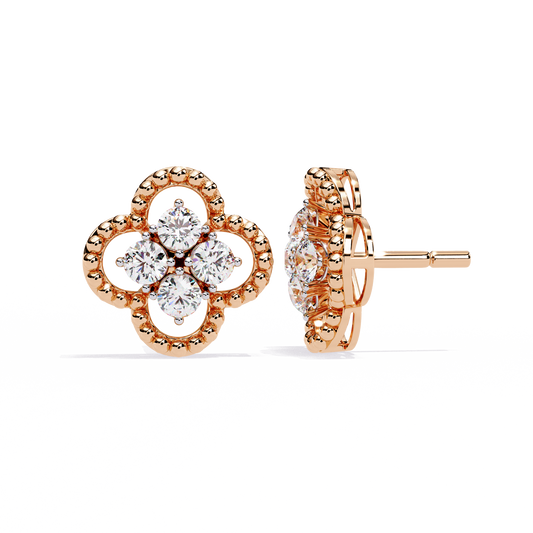 Rosette Bloom Lab Grown Diamond Earrings