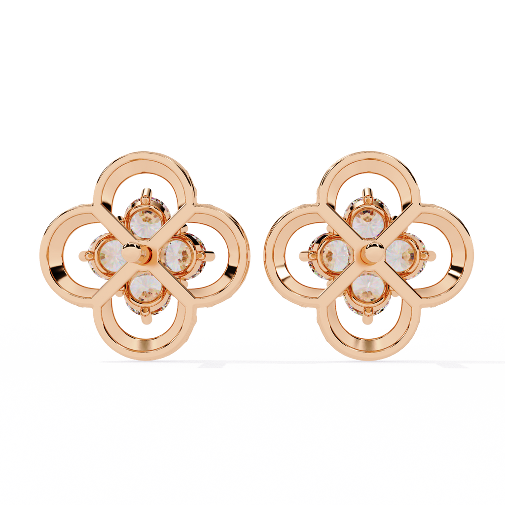 Rosette Bloom Lab Grown Diamond Earrings