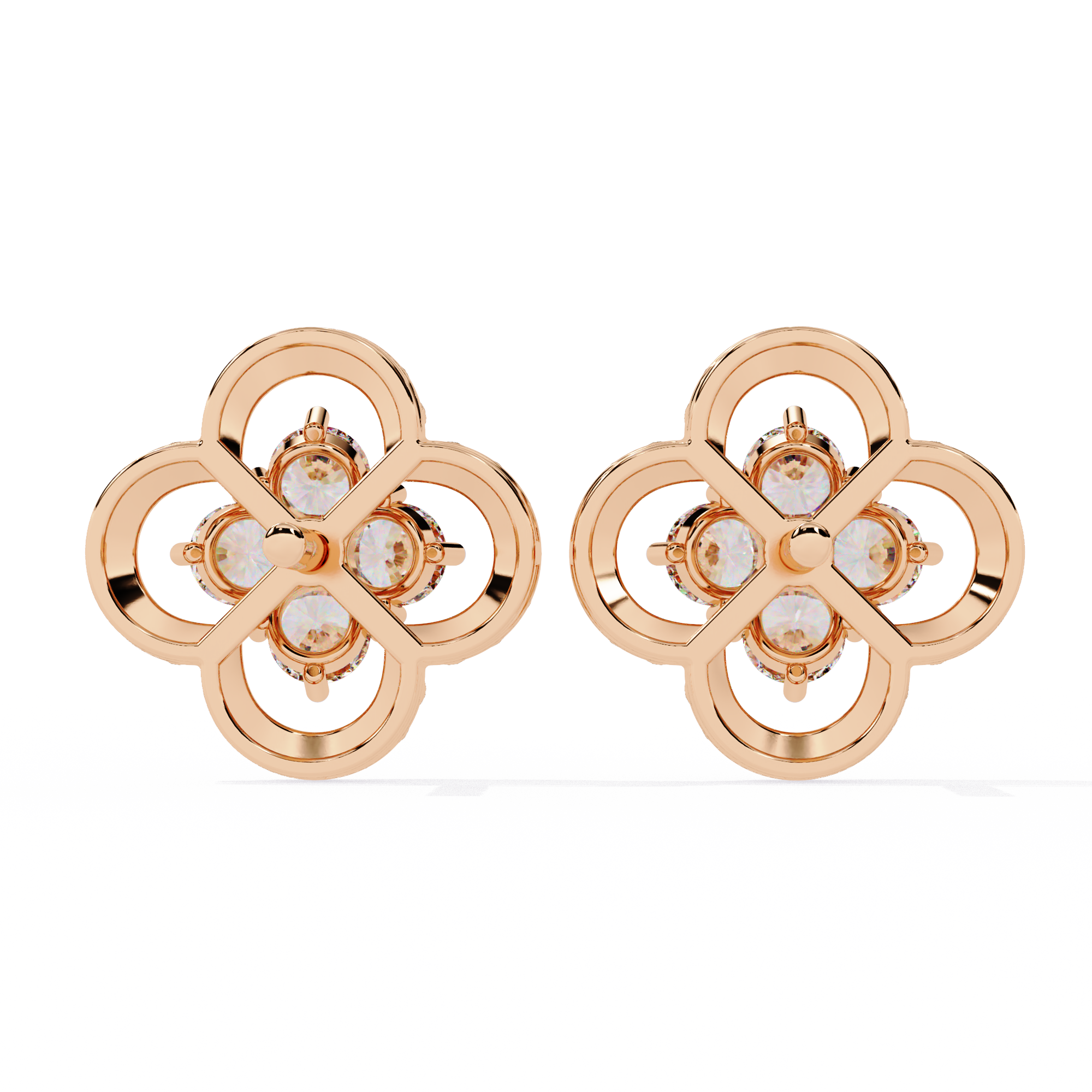 Rosette Bloom Lab Grown Diamond Earrings