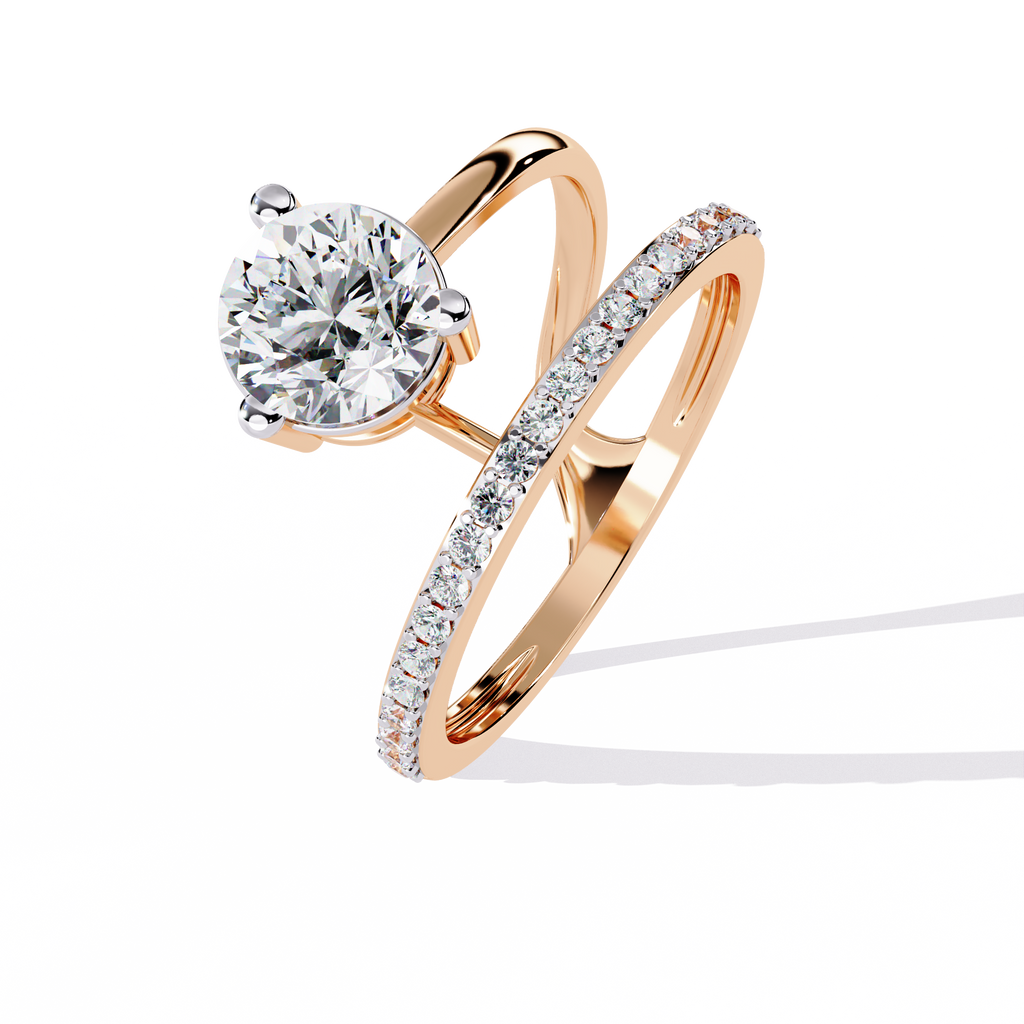 Round Cut Bypass Lab Grown Diamond Ring