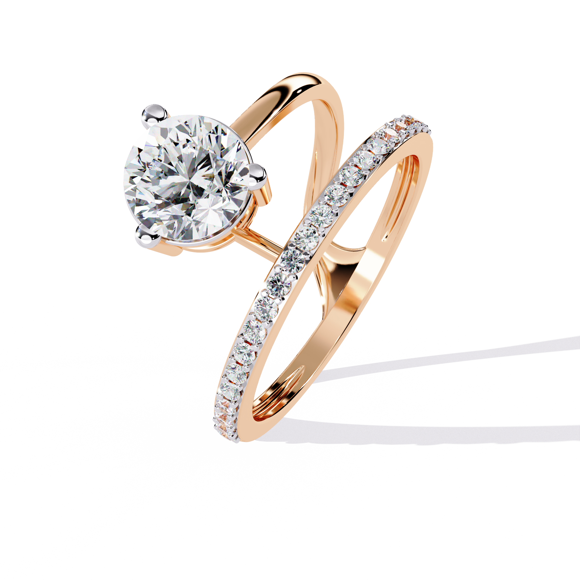 Round Cut Bypass Lab Grown Diamond Ring