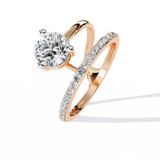 Round Cut Bypass Lab Grown Diamond Ring