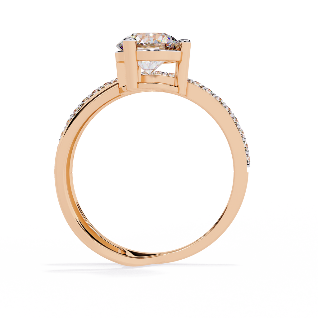 Round Cut Bypass Lab Grown Diamond Ring