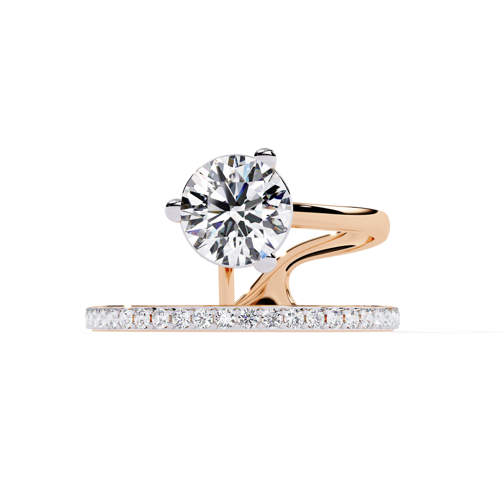 Round Cut Bypass Lab Grown Diamond Ring