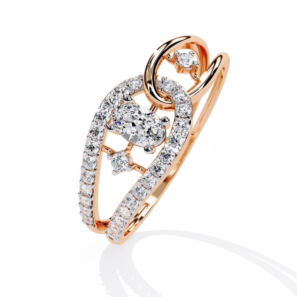 Round Cut Cathedral Lab Grown Diamond Ring