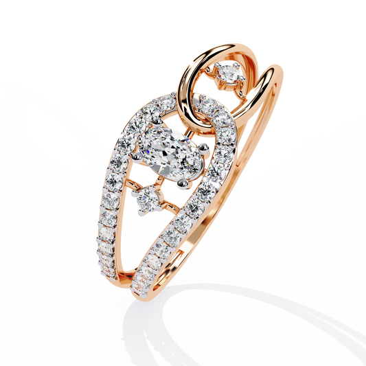 Round Cut Cathedral Lab Grown Diamond Ring
