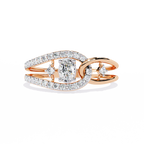 Round Cut Cathedral Lab Grown Diamond Ring