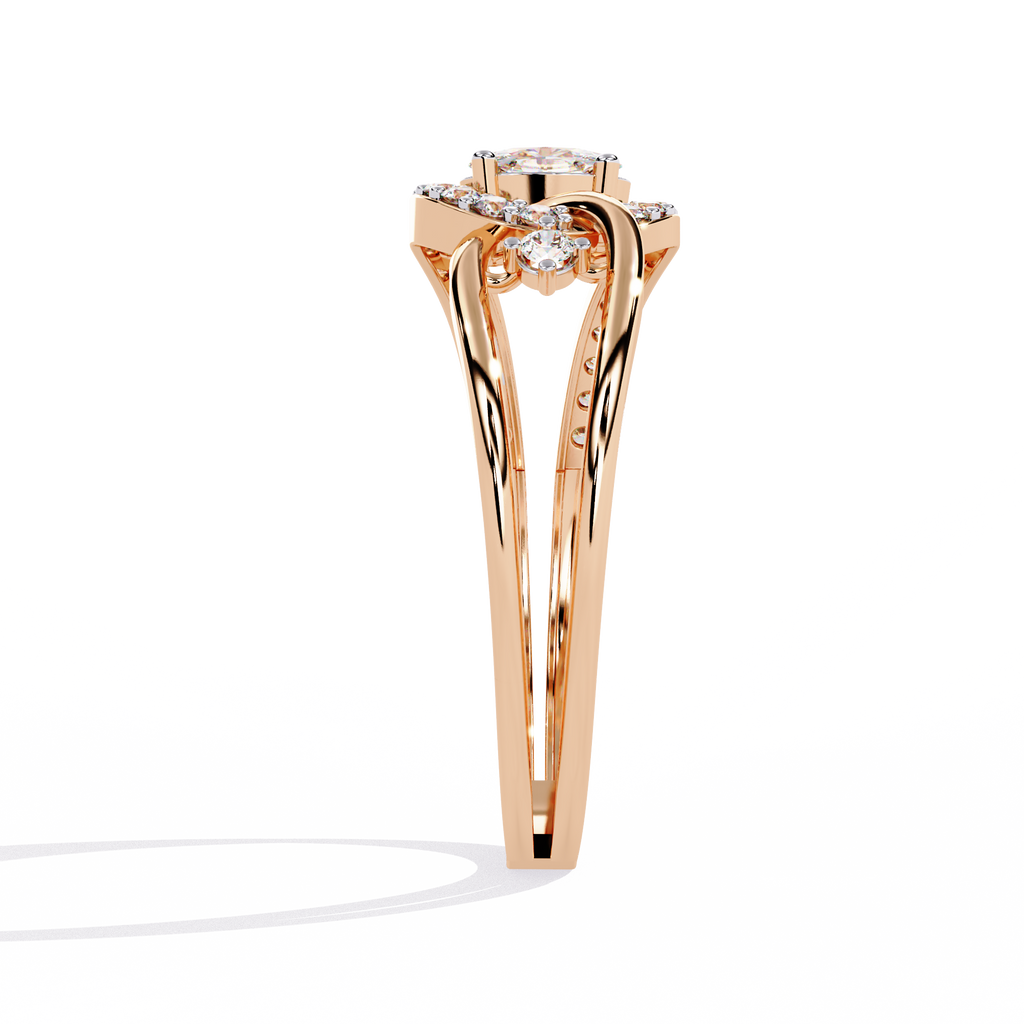 Round Cut Cathedral Lab Grown Diamond Ring