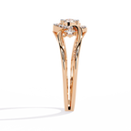 Round Cut Cathedral Lab Grown Diamond Ring