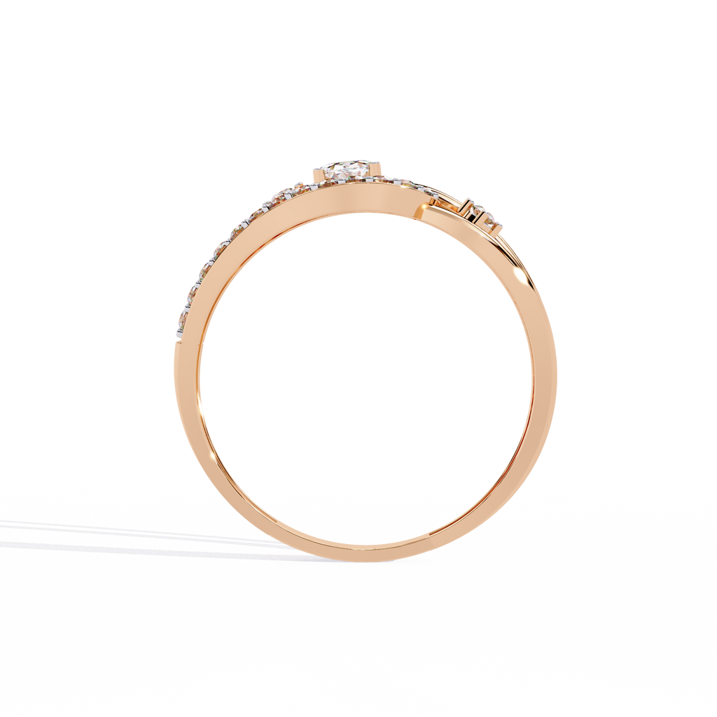 Round Cut Cathedral Lab Grown Diamond Ring