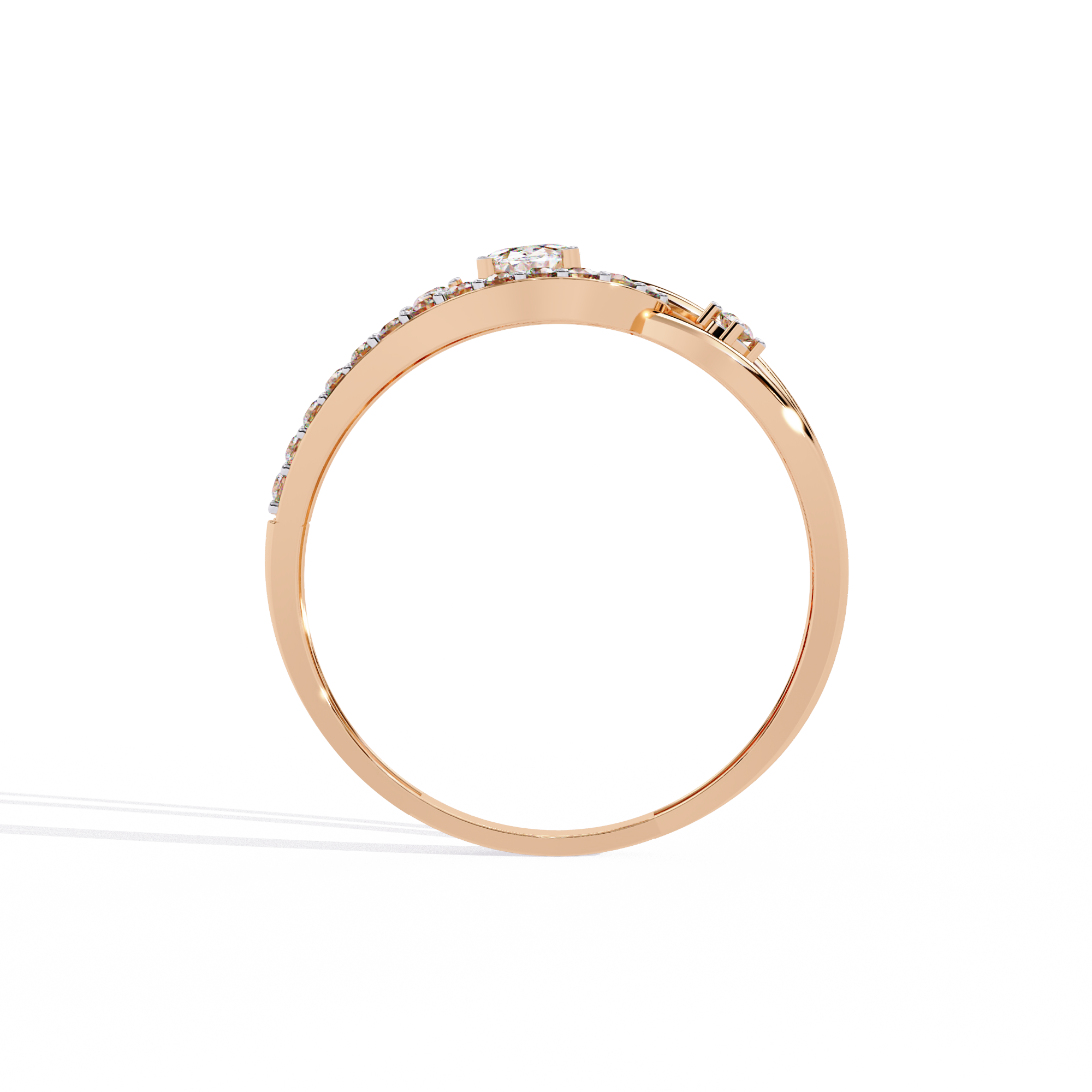 Round Cut Cathedral Lab Grown Diamond Ring