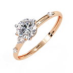 Round Cut Cluster Lab Grown Diamond Ring