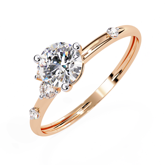 Round Cut Cluster Lab Grown Diamond Ring