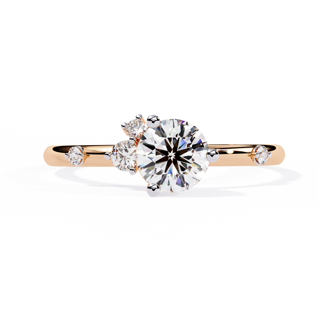 Round Cut Cluster Lab Grown Diamond Ring