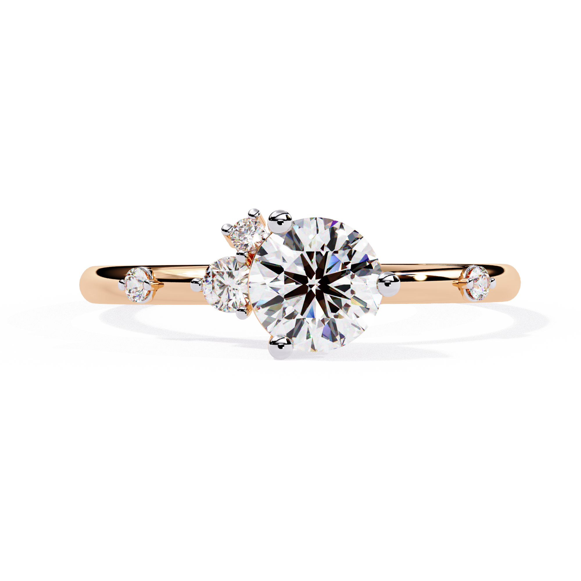 Round Cut Cluster Lab Grown Diamond Ring