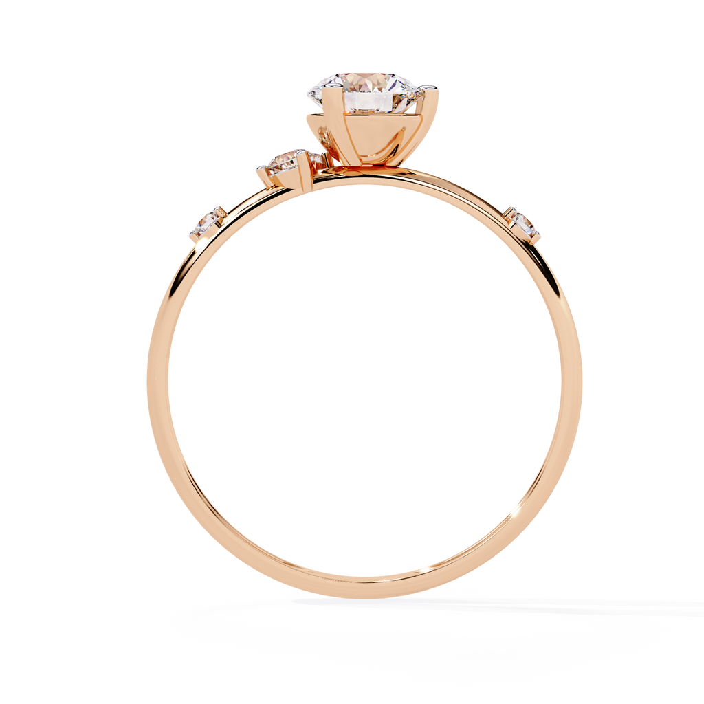 Round Cut Cluster Lab Grown Diamond Ring