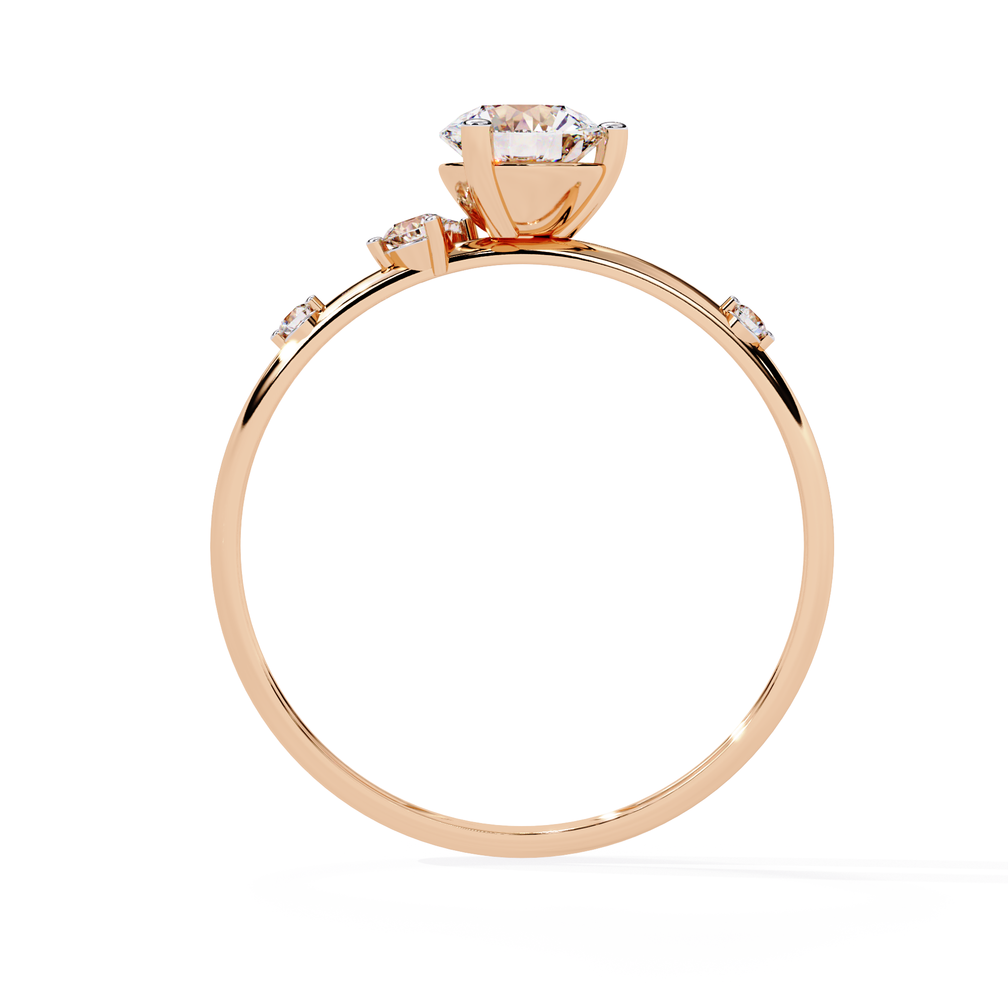 Round Cut Cluster Lab Grown Diamond Ring