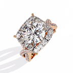 Round Cut Criss Cross Halo Lab Grown Diamond Ring