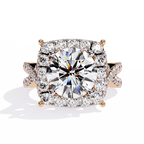 Round Cut Criss Cross Halo Lab Grown Diamond Ring