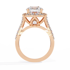 Round Cut Criss Cross Halo Lab Grown Diamond Ring