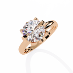 Round Cut Floral Solitaire Lab Grown Diamond Ring