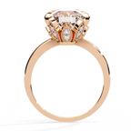 Round Cut Floral Solitaire Lab Grown Diamond Ring