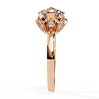 Round Cut Floral Solitaire Lab Grown Diamond Ring