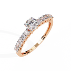 Round Cut Geometric Lab Grown Diamond Ring