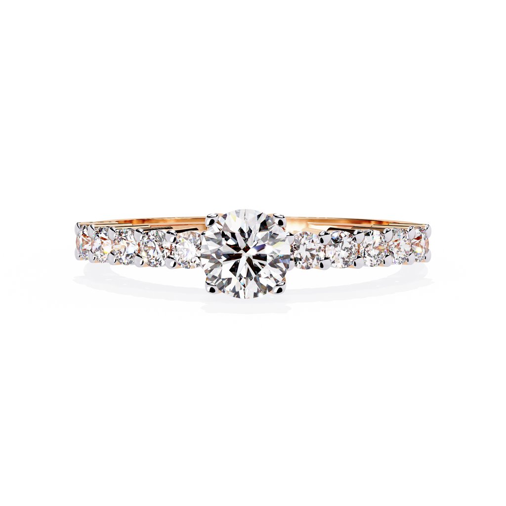 Round Cut Geometric Lab Grown Diamond Ring