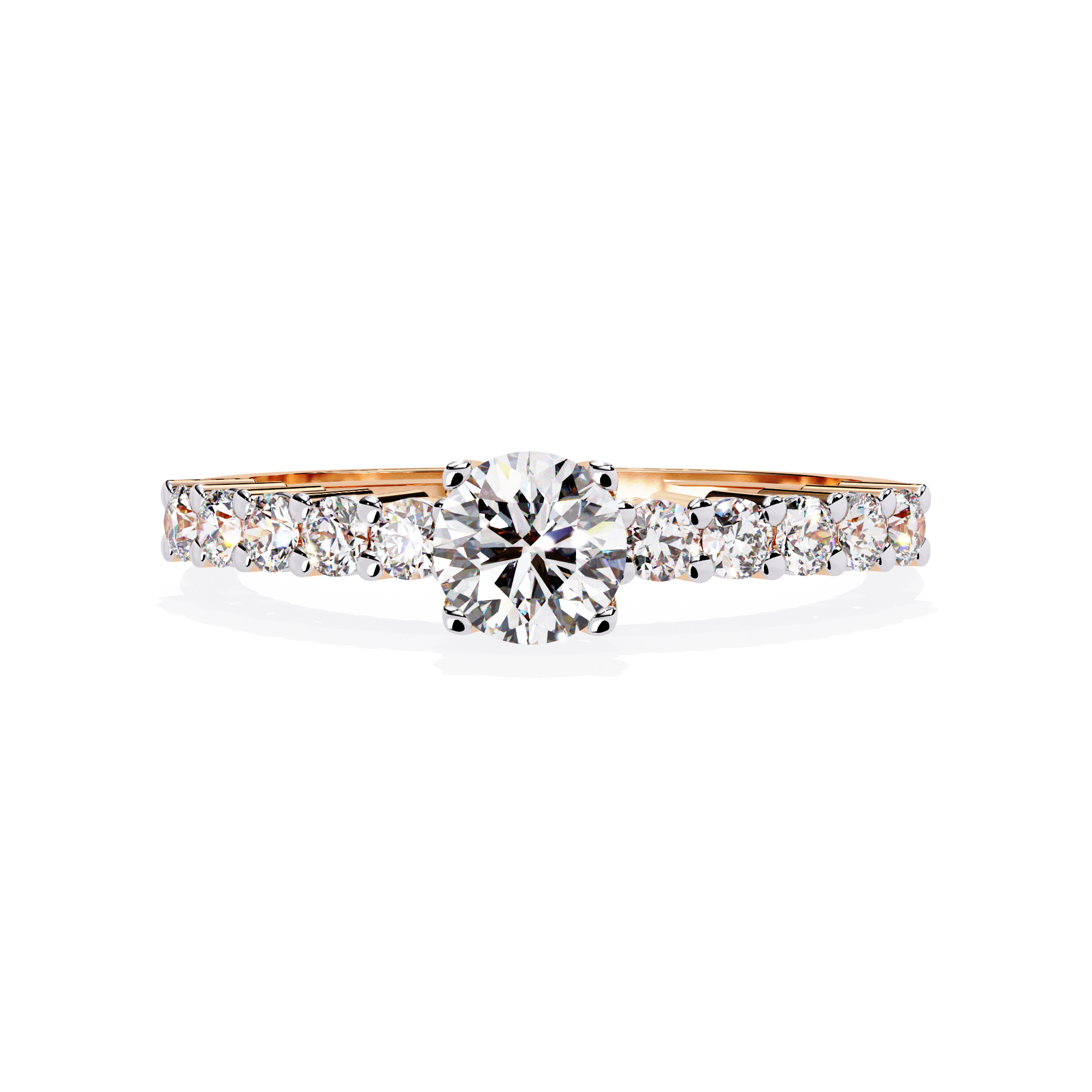 Round Cut Geometric Lab Grown Diamond Ring