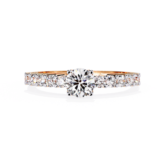 Round Cut Geometric Lab Grown Diamond Ring