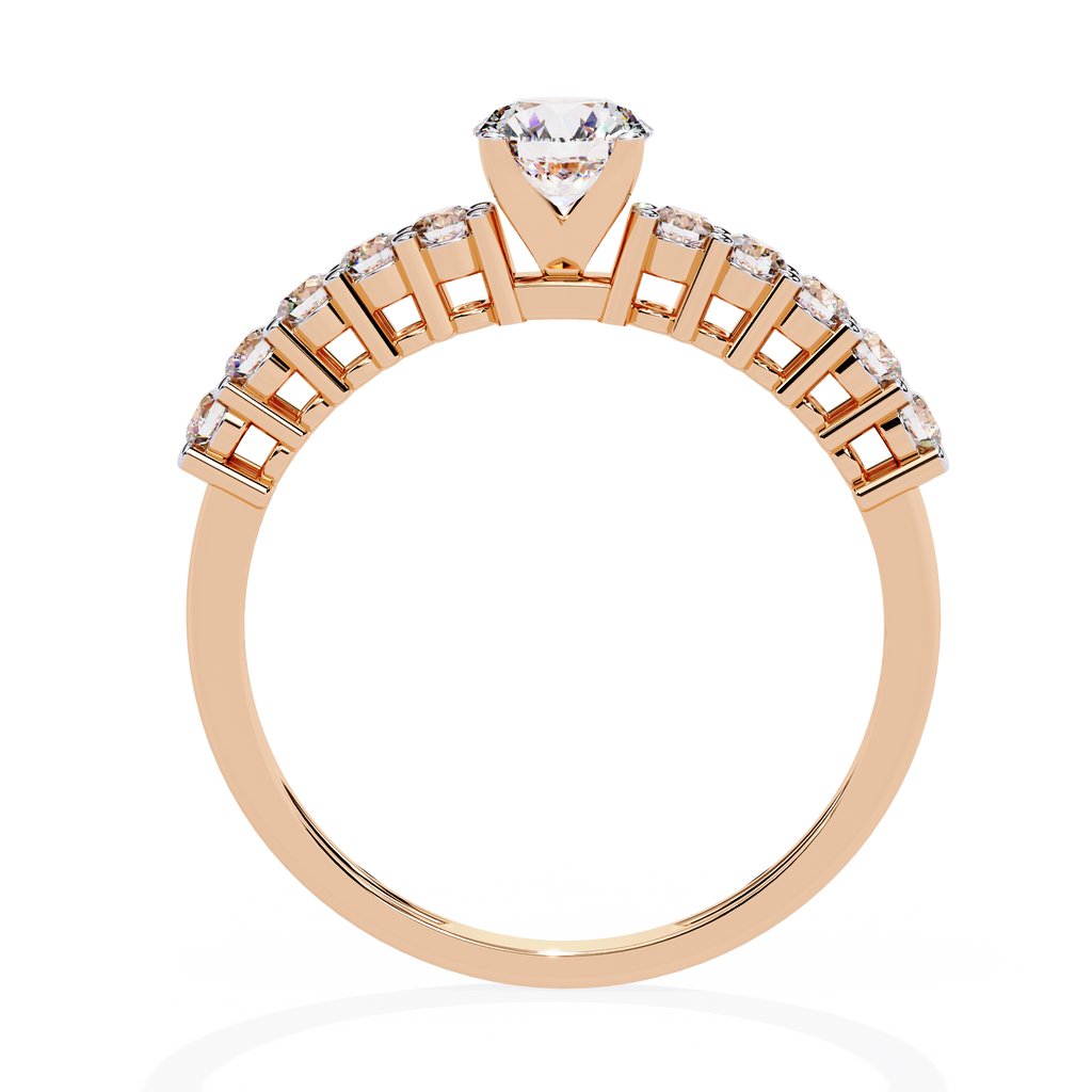 Round Cut Geometric Lab Grown Diamond Ring