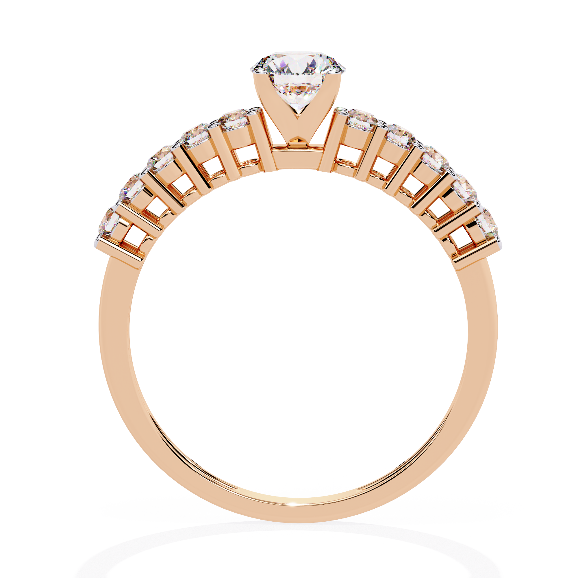 Round Cut Geometric Lab Grown Diamond Ring