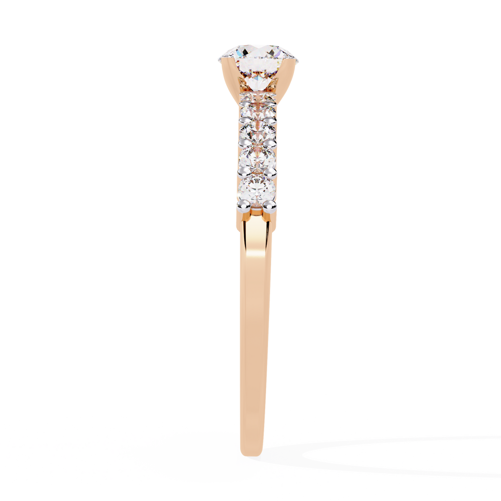 Round Cut Geometric Lab Grown Diamond Ring