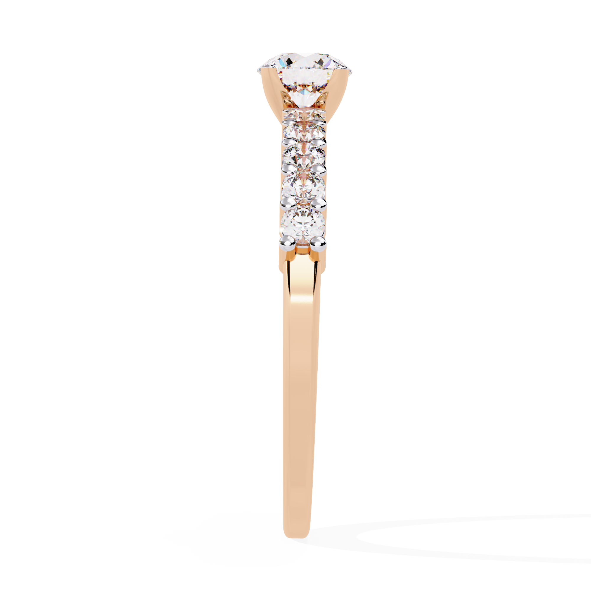 Round Cut Geometric Lab Grown Diamond Ring