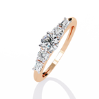 Round Cut Graduated Lab Grown Diamond Ring